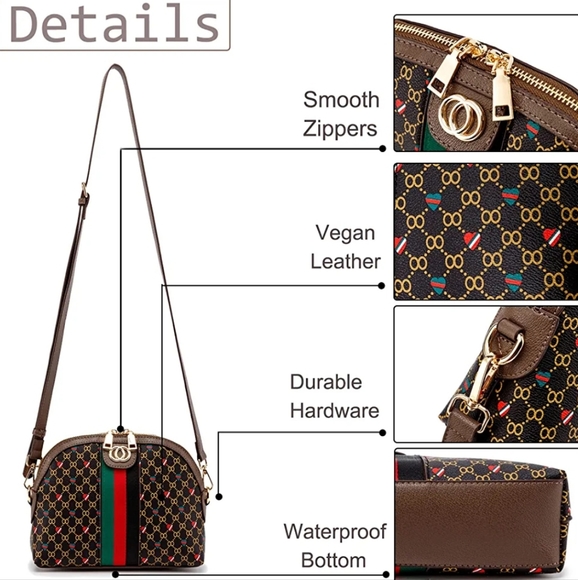 Adorable Monogram Brown and Tan Dome Shape Crossbody - Picture 3 of 6